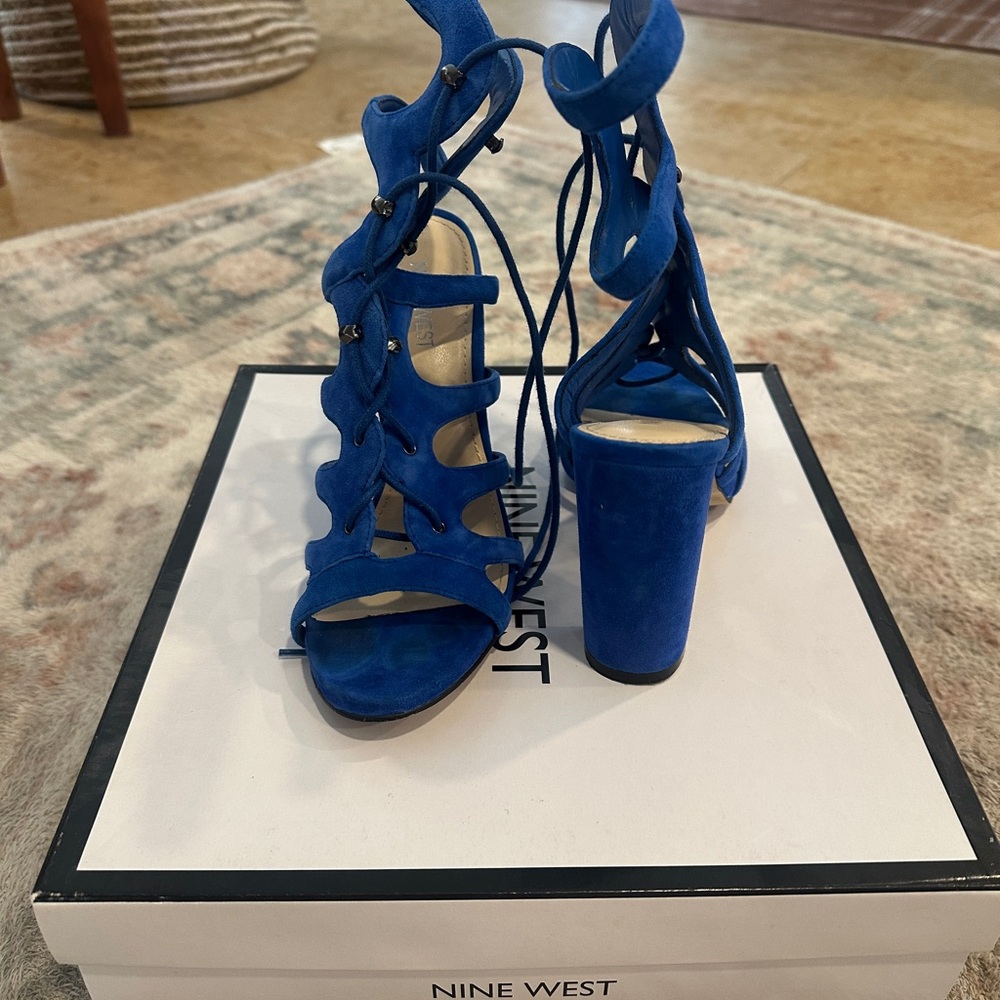 Nine West Women's Blue Heeled Sandals - Picture 3 of 5